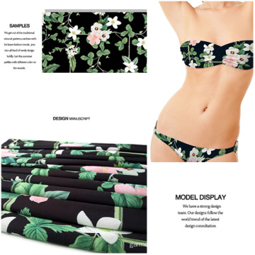 Polyester Spandex Flower Printed Fabric for Swimwear and Jersey Dress